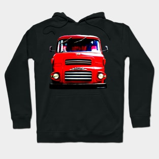 Albion Reiver classic 1970s lorry high contrast red Hoodie